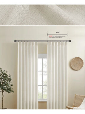 Ebern Designs Light Filtering Curtains Linen Texture 40” X 63”/PAIR Cream Beige